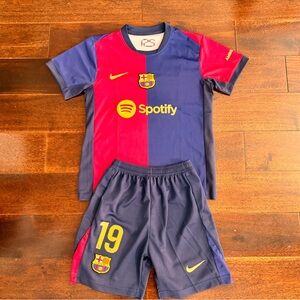 Nike Lamine Yamal Barcelona FC Red and Blue Youth Jersey